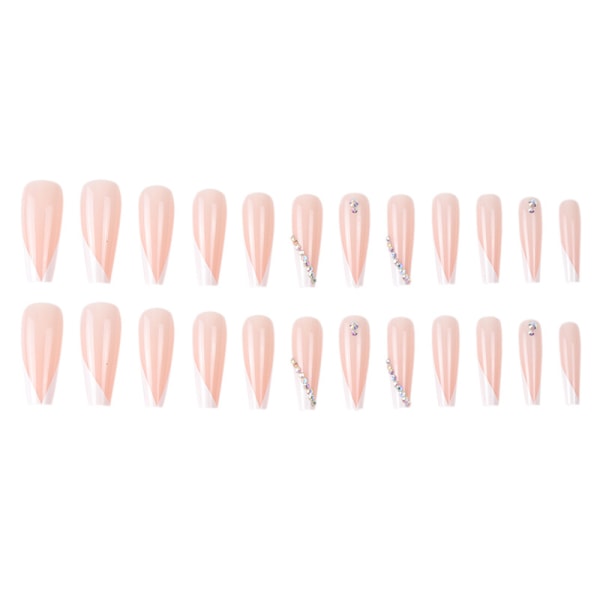 24 set Gradient Fuchsia Press på konstgjorda naglar Kort manikyr för flickor Nail Art dekoration