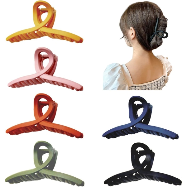 Frostet Kryss Grab Clip Elegant Stor Hårklype Hai Klype Hodeplagg Premium Klype Hodeplagg 3 Stykker Hvit+svart+rosa