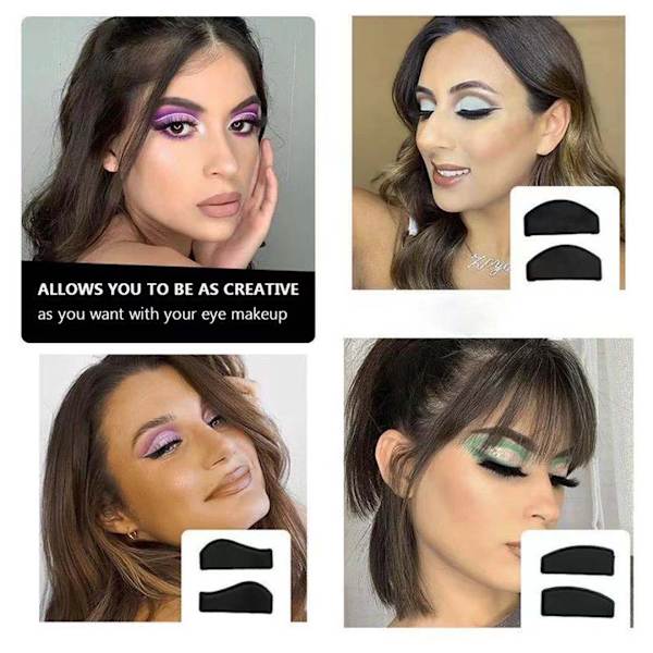 Portabel ögonskuggsritbräda Cut Crease Creation Kit + Klassisk Crease Brush Set Bundle Cut Crease Creation Kit, Svart
