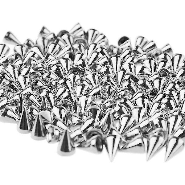 200 Set/par 9,5 mm Silver Koniska Spikar Skruv Bakåt Nitar DIY Hantverk