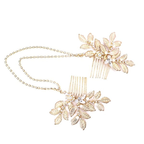 Gull Tiara Retro Pannebånd Gullblad Hodeplagg Brudesmykker Hodeplagg Gull Golden