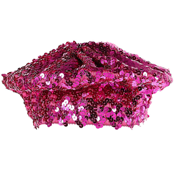 Dammode Beretter med Glittrande Pailletter Beaniehatt Kostymtillbehör för Dansföreställning (rosé)Rosy Rosy