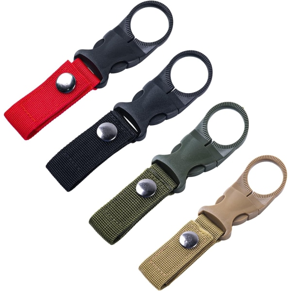 4 st vattenflaska hängande spänne klipp bärbar flaska ringhållare karbinhake nylon vävband rem för ryggsäck bälte utomhus vandring C