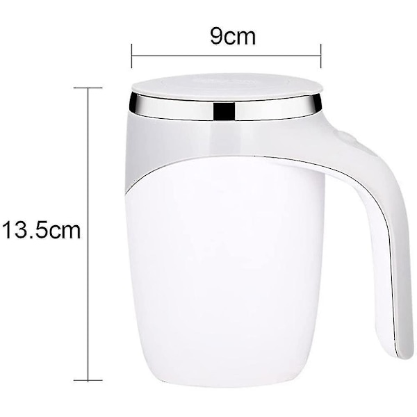 380ml Självrörande Mugg Med Lock Automatisk Magnetisk Omrörning Kaffekopp Elektrisk Rostfri Självrörande Kaffekopp Kaffe Mjölk Kakao Varm Choklad
