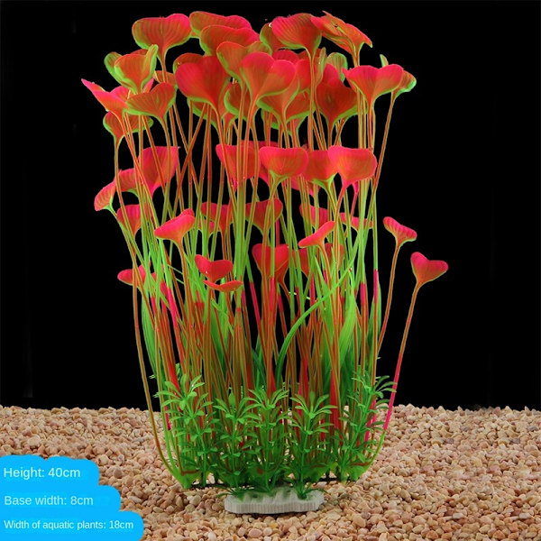 Store Akvariumsplanter Kunstig Plast Fiskedam Planter Dekorasjon Ornament for Alle Fisk