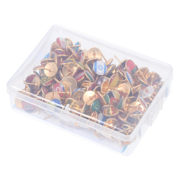 194 kpl Foto- ja karttakynsiä Lippu-Tappi Koristeelliset Push-naulat Merkinnän Push-naulat Sekalaiset värit 1X1cm Assorted Color 1X1cm