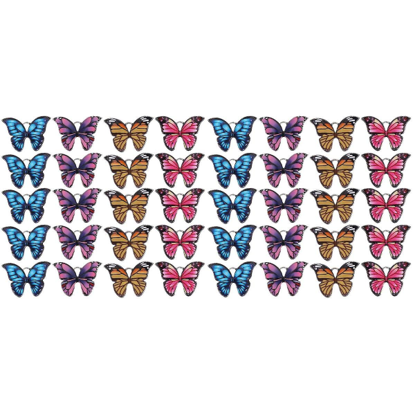 100 st Fjärilar Charm Härligt hänge gör-det-själv-tillbehör för smyckesarbete40 st2X2cm 40 pcs 2X2cm