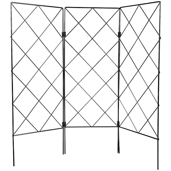 Multifunktionel Foldbar Have Støtte Stativ Plante Søjle Klatrestativ Sort 60X53cm Black 60X53cm