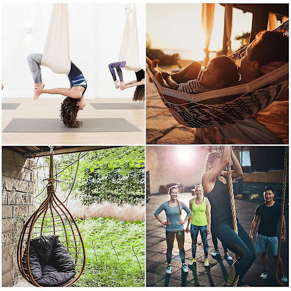 Takkrok i rustfritt stål, 360° svingbar krok for betong, tre, hengekøye, veranda, stol, sving, yoga