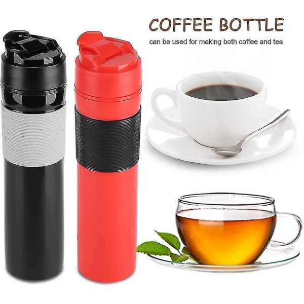 350ml Bærbar Kaffe Presse Te Sæt Kaffe Brygger Rejse Kaffe Kop (sort)