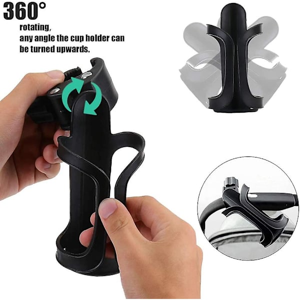 2-pak Vandflaskeholder til Cykel, Cykelkopholder, Cykelvandflaskeholder, Universal 360 Graders Rotation, Til Barnevogne, Mountainbike