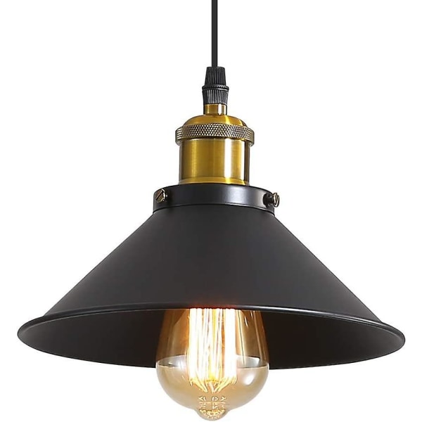 Industriell taklampa svart takljuskrona, 22 för E27-lampor Vintage taklampa armatur metallskärm för matsalen Livin