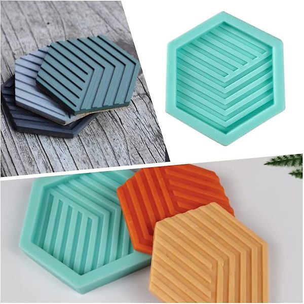 Heksagon Silikone Brik Form Resin Bakkeforme Brik Epoxyforme Til Dekorativt Resin Håndværk (2 stk)