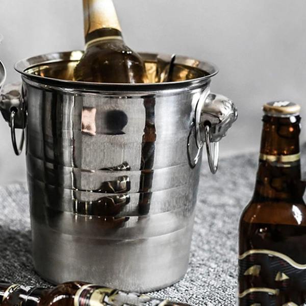 2x Rustfrit Stål Is Punch Spand Vin Øl Køler Champagne Køler Bærbar Bar Fest Klub Is B