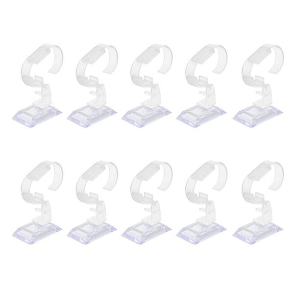 10 kpl Muovikellotäyttöjalusta Teline Rakenna C-rengas Kellotäyttörekvisiitta Pakkasen läpinäkyvyys 9,7X5,5CM Frosted transparency 9.7X5.5CM