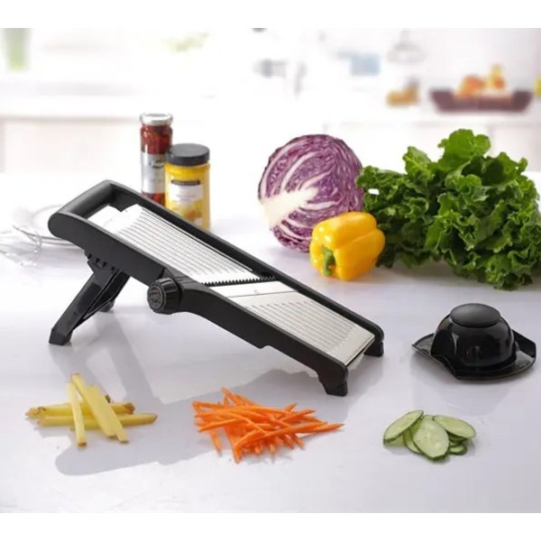 Slicer för Kök Justerbar Rostfritt Stål Mat Slicer Grönsakshackare Lök Våffel Pommes Frites Cutter Potatischips