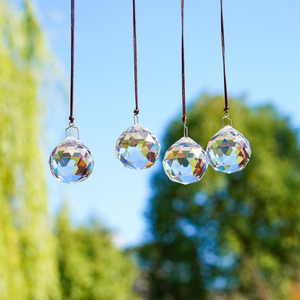 4 kpl 40 mm kirkas kristalliprismapallo auringonsieppaajat sateenkaaririipusvalmistaja, riippuvat kristallikruunuprismat kotiin
