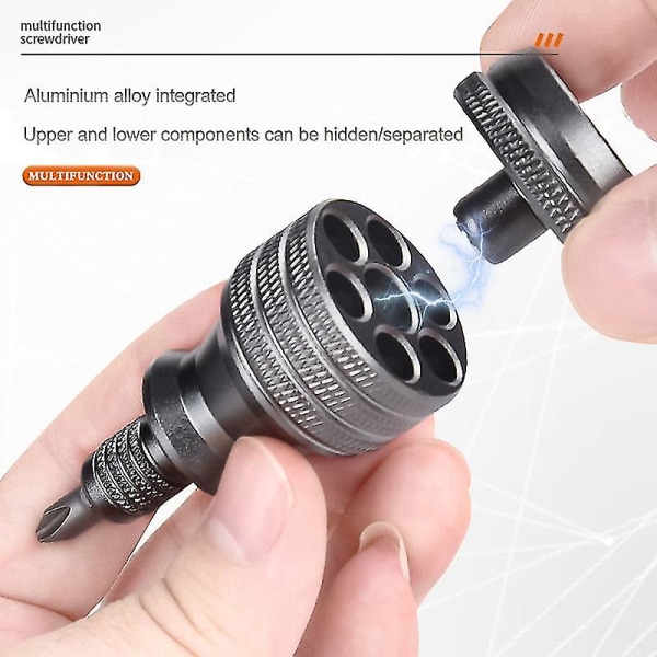 7 i 1 Mini Skrutrekker Titan Skrutrekker 1/4 Tomme Magnetisk Phillips Torx Skrutrekker Bit Sett Hjemmereparasjonsverktøy