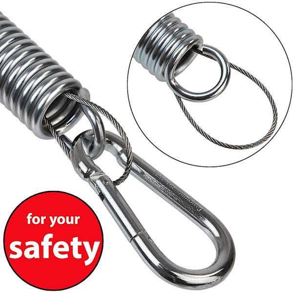 Svingestol Ophængningssæt - Fjeder, Høj Belastning, 2 Karabiner, Sikkerhedstov - Ophængningshardware Til Sandsække, Gynger, Svingende Verandaer, Havehængekøjer