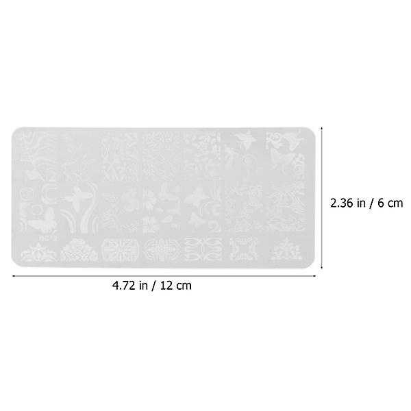 8 stk. Negle Sæt Neglekunst Stencils Stempling Sæt Negle Stempling Skabelon Manicure Stempling Sæt Negle Sta White 12X6cm