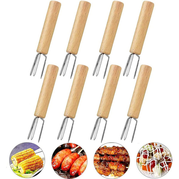 Majsspidse Spidde Majsgaffel Sødmajs Holdere Kartoffelgafler Med Rustfrit Stål Bbq Majsspidse Spidde Til Køkkenredskab Sødmajs Holder Gaffel