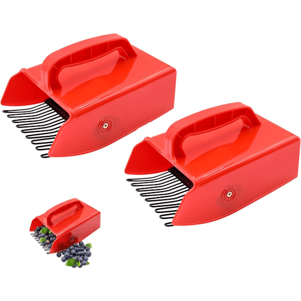 /Ryi/ 2-pakning bærplukker med metallkam og ergonomisk håndtak for enkel bærplukking, blåbærkam for blåbær, tyttebær 2 stk.