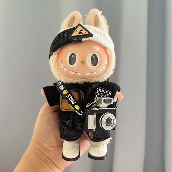 /RYI/Endast Kläder 17cm Hänge Blind Box Drag Tygdocka Nyckelring Labubu Docka Pojkvän Kameradräkt 1