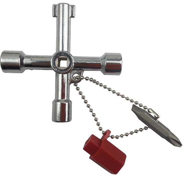 Mätarlåda Nyckel Metall Kylarnycklar Triangel Rund nyckel Elnyckel Multifunktionsnyckel (2st)