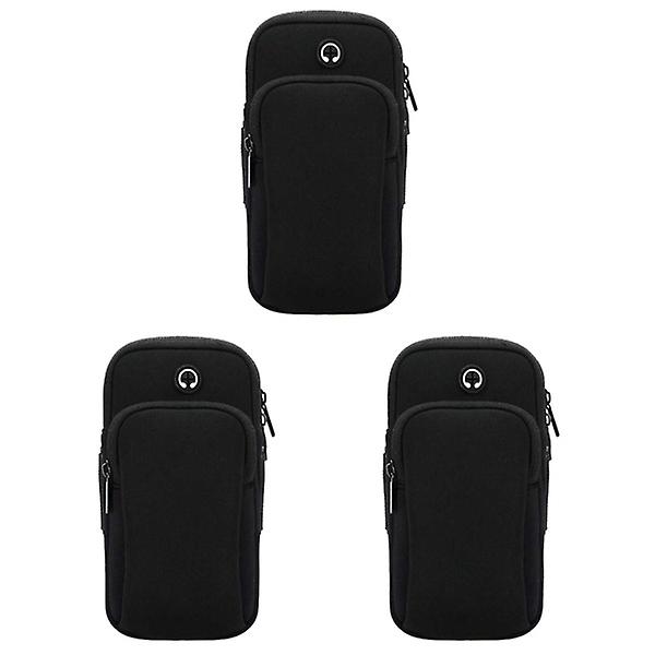 3pcs Sports Arm Bag Portable Multifunctional Armband Pockets Wrist Cellphone Money Keys Cards Holder