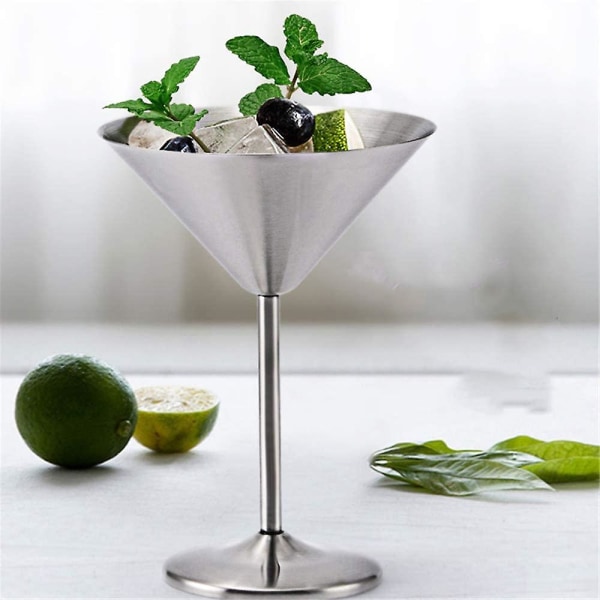Martiniglas i rostfritt stål, Martini Cocktailglas, Metall Vinglas Martini Cup Champagnebägare för Hemmabar Restaurang