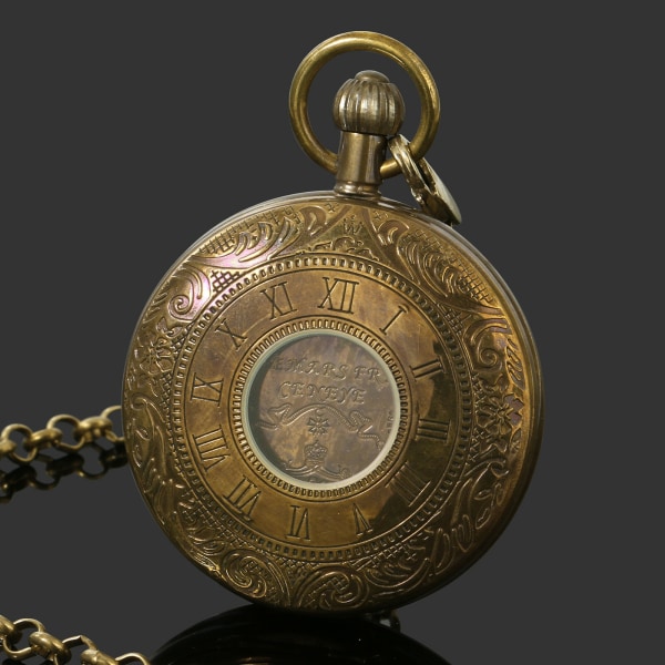 Vintage watch romerska siffror skala kvarts fickur med kedja Julexamen Födelsedagspresenter Fars dag