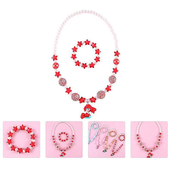 1 set Barn Smyckesset Sjöjungfru Hängsmycke Halsband Barn Hängsmycke Stjärnarmband