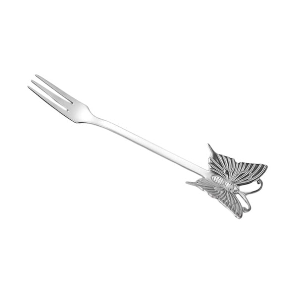 2 stk Butterfly-skjeer, blank polert rustfritt stål, kaffeskje, gaffel, bestikk, robust sølv