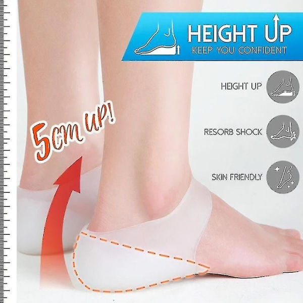 1 par skjulte fodsengsforstærkere Usynlig højdeforøgelse silikone indlægssåler Padsheight 3 cm kvinde height 3cm Female