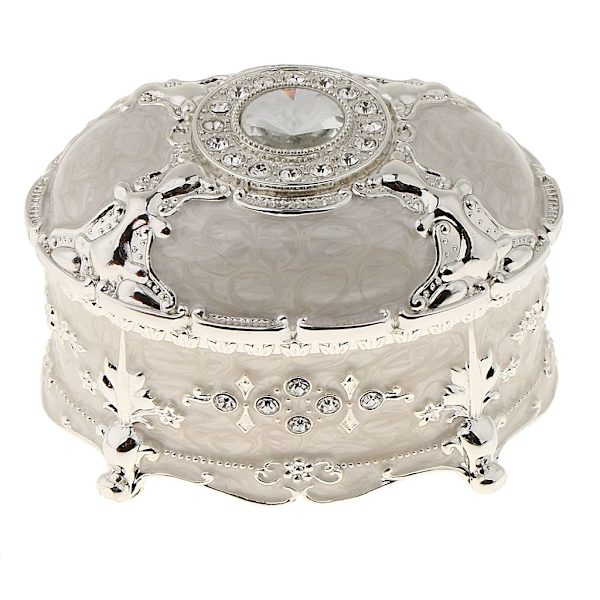 Kreativ Diamant Smykkeæske Metal Oval Smykkeæske 8,5*6*6cm B
