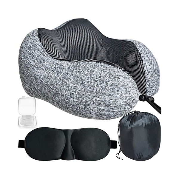 Resekit 3-i-1 med Minnesskum - Nackkudde & Sovmask