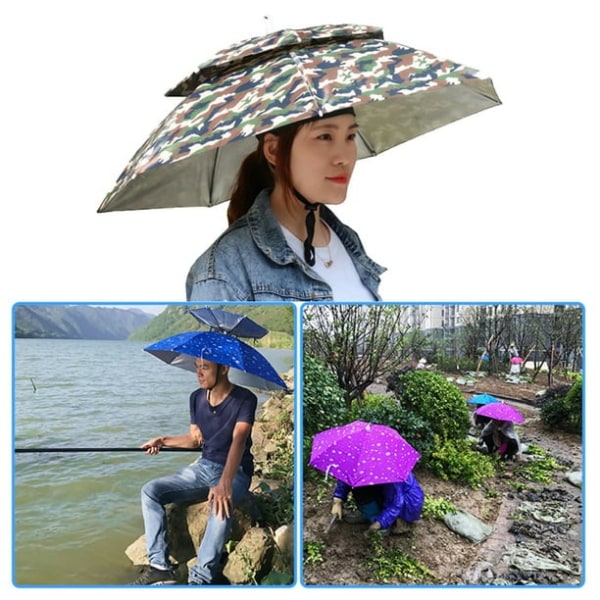Sammenleggbar fiskeparaply Paraplyhatt Uv-beskyttelse (kamoflasje) Fiske