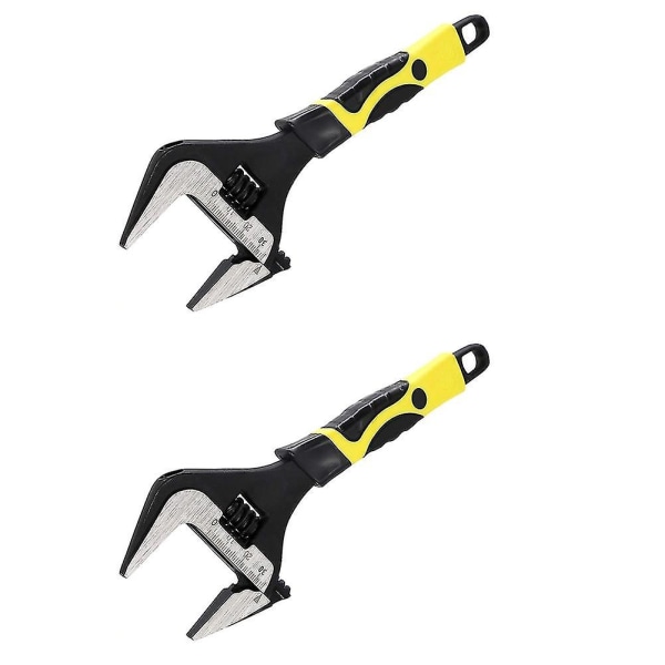 2x 8-tommer Justerbar Nøgle Bred Åbning Ultratynd Nøgle Krom Vanadium Legering Justerbar Spændnøgle