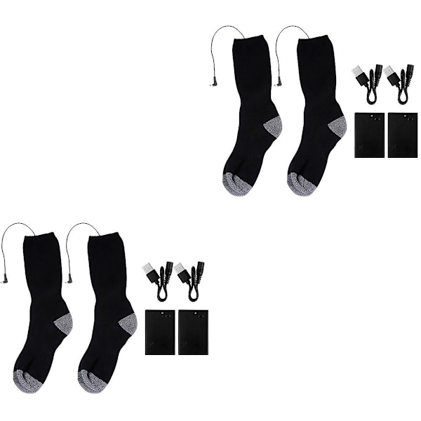 3 Sæt USB Opvarmede Sokker Varme Fødders Fodvarmer Elektrisk Opvarmning Termisk Strømpe 2 Sæt 26x21cm 2 Sets 26x21cm