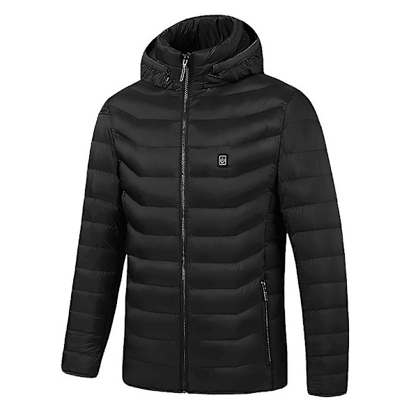 USB-ladbare elektrotermisk jakke Smart oppvarmet hettejakke for kvinner og menn 6XL Svart Nine Black Nine 6XL
