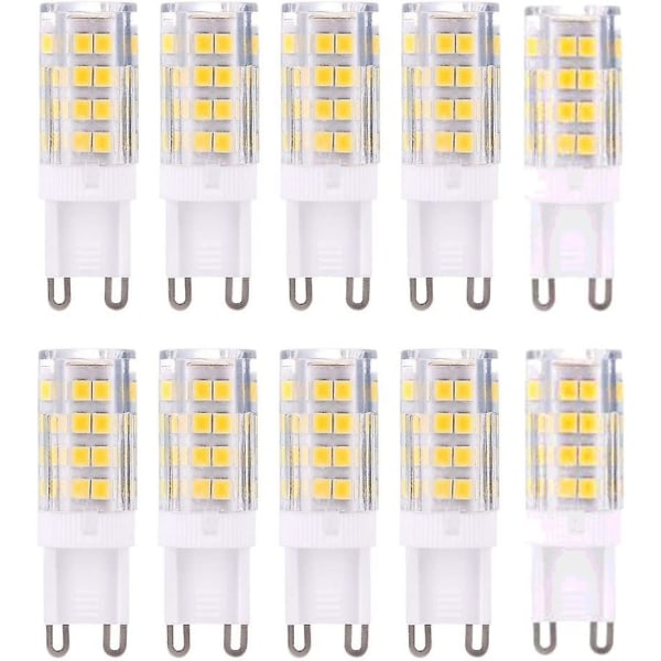 G9 LED-lampa glödlampor, varmvit 3000k 5w G9 LED-lampa motsvarande 40w halogenlampor 420 lumen; Ej dimbar, paket med 10 st