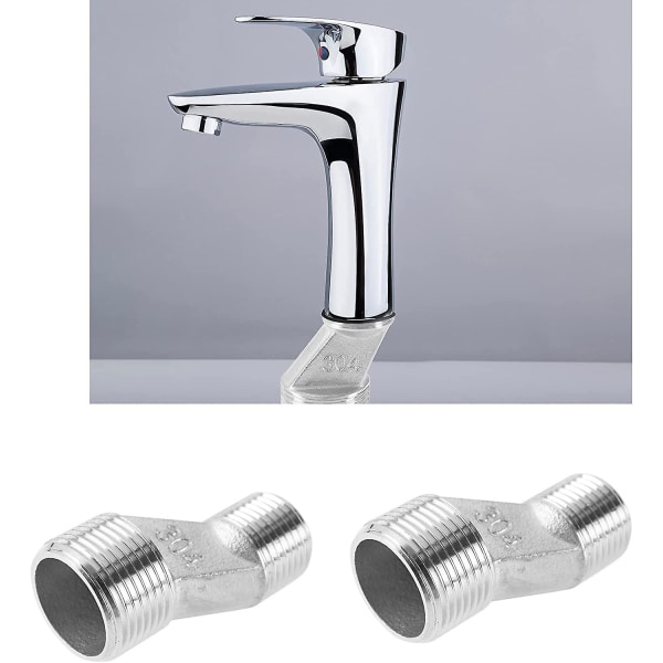 S-kobling 1/2 tomme hann til 3/4 tomme hann gjenge offset adapter monteringsutstyr for baderomsvegg klofot badekar armatur eksponert dusjsystem (2 stk,