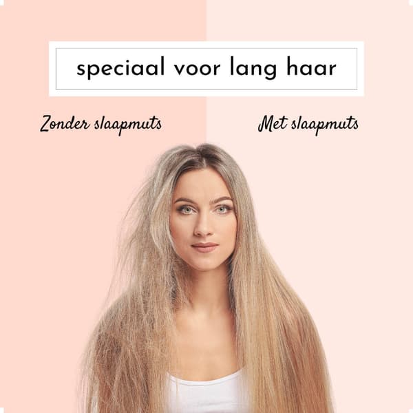 2-pack satinnattmössa för långt och lockigt hår, extra lång satinmössa för flätor och dreadlocks, champagne och svart