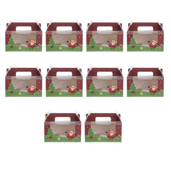 10 kpl Joulukakku Pakkauslaatikot Ruokapakkaukset Kannettava Kakkuastia Sekalaiset Värit 16.5X9.3X9CM Assorted Color 16.5X9.3X9CM