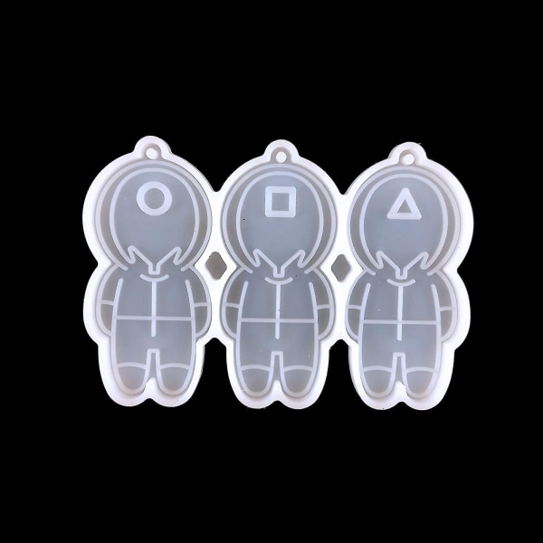 5 stk Squid Game Epoxy Resin Mirror Silikonform Kompatibel med Gjør-det-selv-håndlagde Ornamenter Dangler Smykker Key Cha