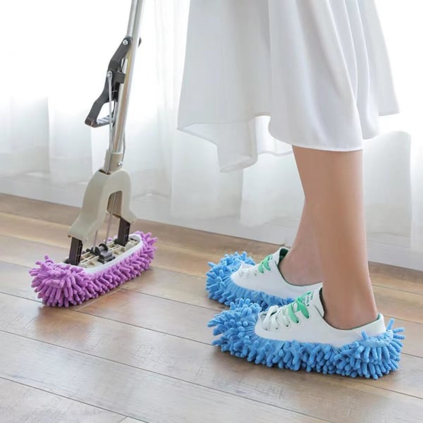 Cartoon mop slippers, lazy mop shoes, mop slippers cleaning mop（Coffee 10）