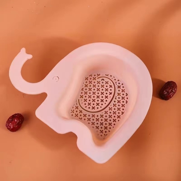 Multifunktionel hængende afløbskurv til køkkenvask Elefantformet afløbskurv med suppesi-Pink