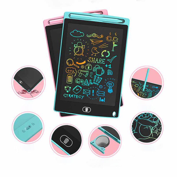 8 5 tuuman LCD-kirjoitustaulutietokone, värikäs digitaalinen kirjoituspöytä, elektroninen grafiikkataulutietokone muistilukko kannettava kirjoitustaulu käsinkirjoitusalustan piirustustaulu