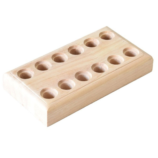 Tang Organizer Stativ i furu, treholder for kuttere, 12 hull for oppbevaring