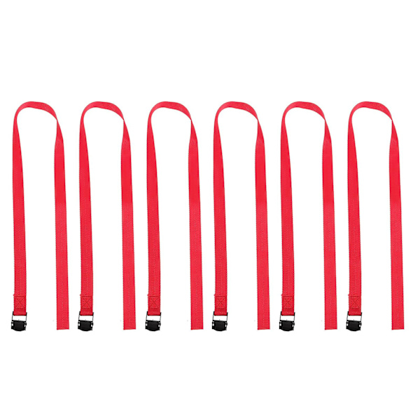6 stk. Nylon Fastgørelsesstropper Praktiske Spændestropper Til Cargo Bagage Rød 100X2.5CM Red 100X2.5CM